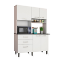 Ver imagem 3 de Cozinha Compacta 5 Portas e 3 Gavetas com Balcão Branco Acacia