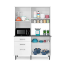 Ver imagem 2 de Cozinha Compacta 5 Portas e 3 Gavetas com Balcão Branco Acacia