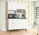 Ver imagem 1 de Cozinha Compacta 5 Portas e 3 Gavetas com Balcão Branco Acacia