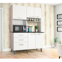 Ver imagem 1 de Cozinha Compacta 5 Portas e 3 Gavetas com Balcão Branco Acacia