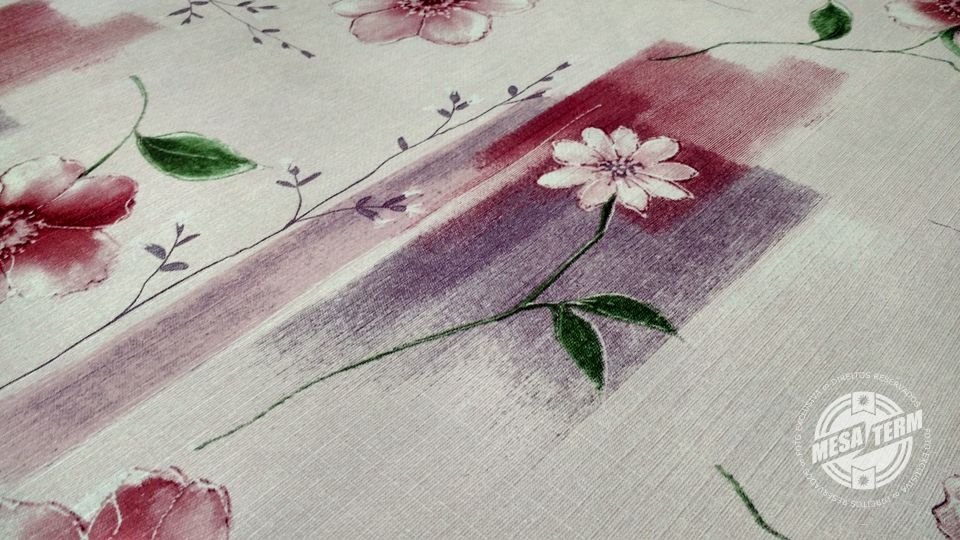 Toalha de Mesa Térmica Impermeável Flores Rosada 1,40 x 3,00M - 2