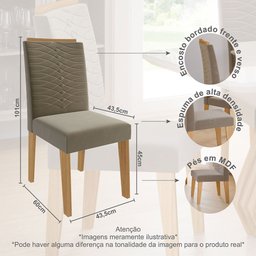 Mesa para Sala de Jantar Paloma 180 cm 6 Cadeiras Clarice Cimol Nature/Chumbo/Joli Mesa Paloma e Cad - 5