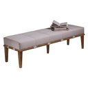 Ver imagem 1 de Recamier Decorativo 160cm Martínez Linho Pés Madeira Bege/Natural - Gran Belo