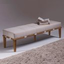 Ver imagem 5 de Recamier Decorativo 160cm Martínez Linho Pés Madeira Bege/Natural - Gran Belo