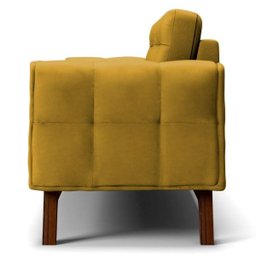 Sofá 2,30M 3 Lugares Sandero B-279 Veludo Amarelo - Domi - 6