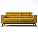 Ver imagem 3 de Sofá 2,30M 3 Lugares Sandero B-279 Veludo Amarelo - Domi