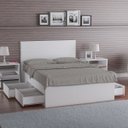 Ver imagem 2 de Cama de Casal Queen com Cabeceira 167cm 4 Gavetas Dreams F04 Branco - Mpozenato