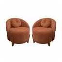Ver imagem 1 de Kit 02 Poltronas Orgânicas Curvas Amsterdã Boucle Terracota - Montanari's Decor
