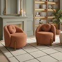 Ver imagem 2 de Kit 02 Poltronas Orgânicas Curvas Amsterdã Boucle Terracota - Montanari's Decor