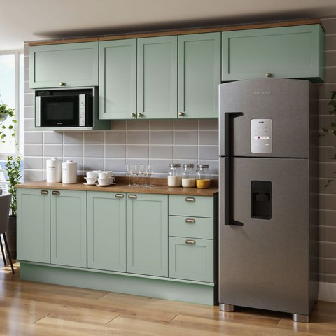 Armário de Cozinha Modulada 2,80m 11 Peças Iluminata Genialflex