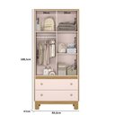 Ver imagem 2 de Guarda Roupa Roupeiro Infantil 2 Portas e 2 Gavetas Flora 5055 Rosa Qmovi