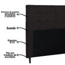 Ver imagem 3 de Cabeceira de Casal Queen 160cm Luna I02 Suede Marrom - Mpozenato