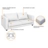 Sofá 2 Lugares Lisboa Suede - Amarena Móveis Sofá 2 Lugares Sofás Branco - 5