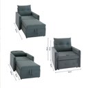 Ver imagem 2 de Poltrona Icaria 3 em 1 Poltrona Chaise Cama 85cm Cinza Estofama