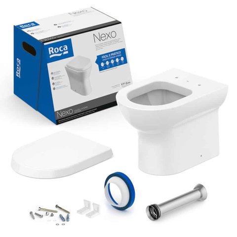 Kit Bacia Convencional e Assento Termofixo Nexo Branco Roca