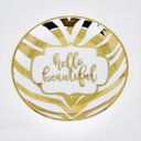 Ver imagem 2 de Prato Porta Anéis Hello Beautiful Dourado