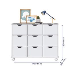 Nicho Organizador Com 9 Gavetas Branco - 3 Nicho Organizador Com 9 Gavetas Branco - 3