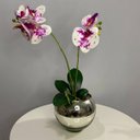 Ver imagem 1 de Arranjo Orquídea Artificial Branco Rosa