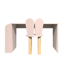 Ver imagem 2 de Mesa Infantil 80cm com Suporte para Livros e 1 Cadeira em Mdf e Madeira Natural:sal Rosa