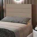 Ver imagem 2 de Cabeceira Cama Box Solteiro 90CM Rubi D10 Suede Bege - Mpozenato