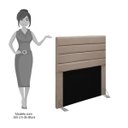 Ver imagem 5 de Cabeceira Cama Box Solteiro 90CM Rubi D10 Suede Bege - Mpozenato