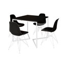 Ver imagem 6 de Mesa Industrial Quadrada Jantar Preta 90Cm Base V Com 4 Cadeiras Pretas Ferro Branco Cor: Preto