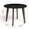 Mesa de Centro Retrô com Pés em Madeira - Preto - 4
