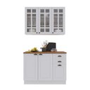 Ver imagem 1 de Cozinha Compacta Bariloche 6 Portas 2 Gavetas com Vidro e Tampo 100% MDF Branco - Indékes