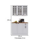 Ver imagem 4 de Cozinha Compacta Bariloche 6 Portas 2 Gavetas com Vidro e Tampo 100% MDF Branco - Indékes