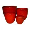 Vaso Vietnamita Oval Vermelho 4 peças - 1