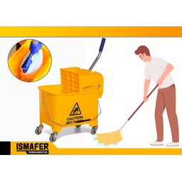 Carrinho de Limpeza Balde Espremedor De Água 20 Litros - 5