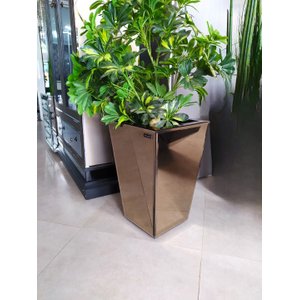 Cachepô 100% Mdf Revestido em Espelho Bronze