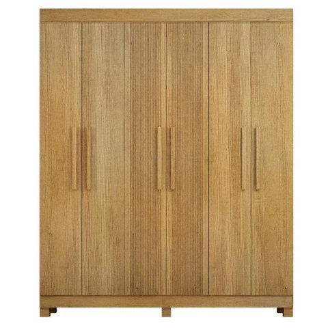 Guarda Roupa Casal Andorinha 6 Portas de Bater 2 Gavetas MDF Cinamomo Valdemóveis