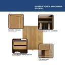 Ver imagem 4 de Guarda Roupa Casal Andorinha 6 Portas de Bater 2 Gavetas MDF Cinamomo Valdemóveis