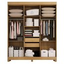 Ver imagem 3 de Guarda Roupa Casal Andorinha 6 Portas de Bater 2 Gavetas MDF Cinamomo Valdemóveis
