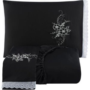 Jogo De Cama Casal Padrão 3 Peças Preto