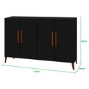 Ver imagem 5 de Buffet aparador Colombia 4 portas balcão 1.22m retrô fechado cor Preto fosco Black PASSE BEM