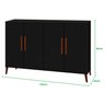 Buffet aparador Colombia 4 portas balcão 1.22m retrô fechado cor Preto fosco Black PASSE BEM - 5