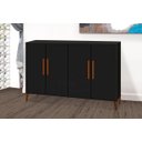 Ver imagem 3 de Buffet aparador Colombia 4 portas balcão 1.22m retrô fechado cor Preto fosco Black PASSE BEM