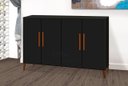 Ver imagem 3 de Buffet aparador Colombia 4 portas balcão 1.22m retrô fechado cor Preto fosco Black PASSE BEM