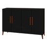 Buffet aparador Colombia 4 portas balcão 1.22m retrô fechado cor Preto fosco Black PASSE BEM - 2