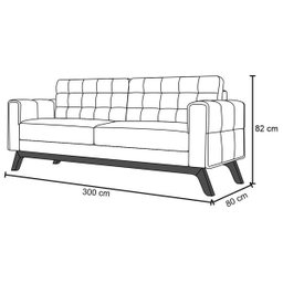 Sofá 3,00M 4 Lugares Sandero B-300 Veludo Preto - Domi - 5 Sofá 3,00M 4 Lugares Sandero B-300 Veludo Preto - Domi - 5