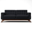 Ver imagem 3 de Sofá 3,00M 4 Lugares Sandero B-300 Veludo Preto - Domi
