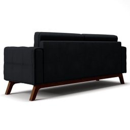 Sofá 3,00M 4 Lugares Sandero B-300 Veludo Preto - Domi - 4 Sofá 3,00M 4 Lugares Sandero B-300 Veludo Preto - Domi - 4
