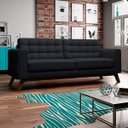 Ver imagem 2 de Sofá 3,00M 4 Lugares Sandero B-300 Veludo Preto - Domi