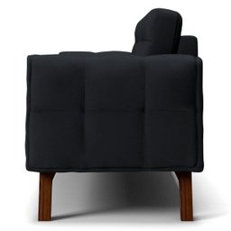 Sofá 3,00M 4 Lugares Sandero B-300 Veludo Preto - Domi - 6 Sofá 3,00M 4 Lugares Sandero B-300 Veludo Preto - Domi - 6