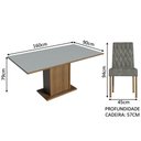 Ver imagem 3 de Conjunto Sala de Jantar Mesa Tampo de Madeira 6 Cadeiras Rustic/cinza/silver Hanna Madesa