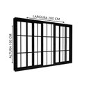 Ver imagem 3 de Janela de Alumínio de Correr 2 Folhas Móveis e 2 Folhas Fixas com Grade 100x200cm Lucasa Ideale