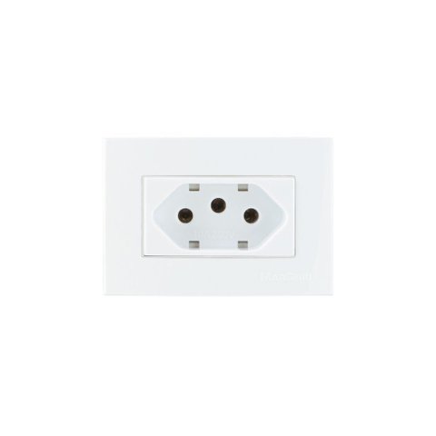 Placa para Móveis 65x45 com Tomada Margirius Sleek 2p+t 10a Branca