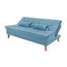 Sofá Cama Berlim Pés de Madeira Espuma D33 Pés Madeira 3 Posições Império Azul Turquesa 362 - 3